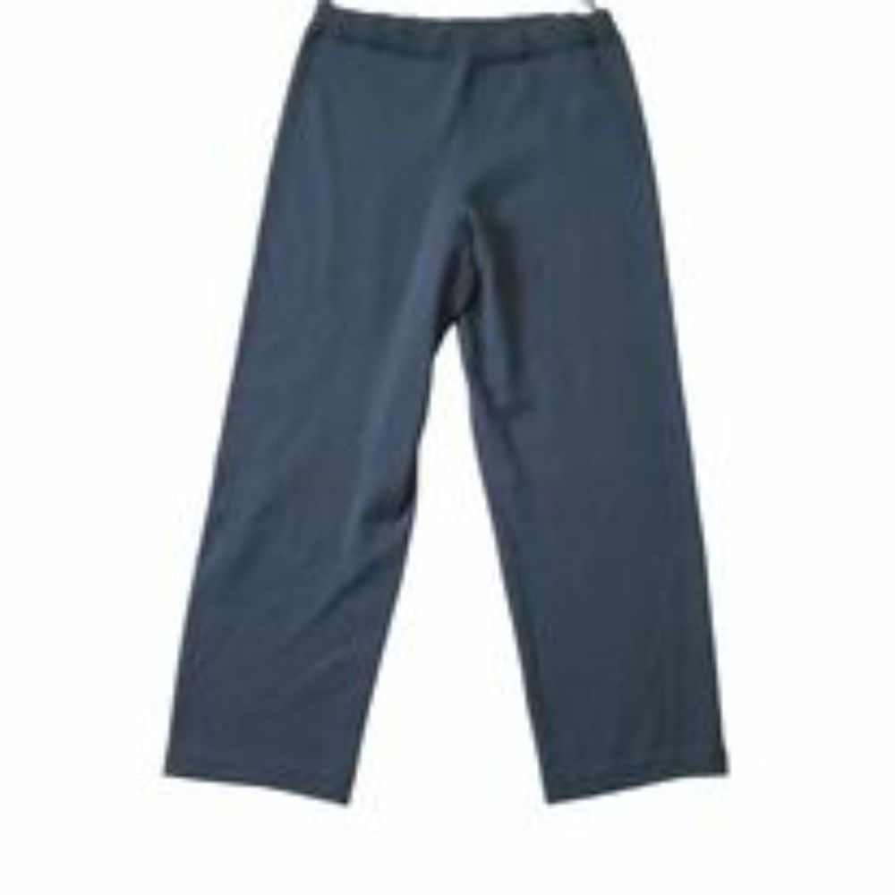 Eileen Fisher Vintage 100% Wool Rib Knit Pants Hunter Green Sz L
